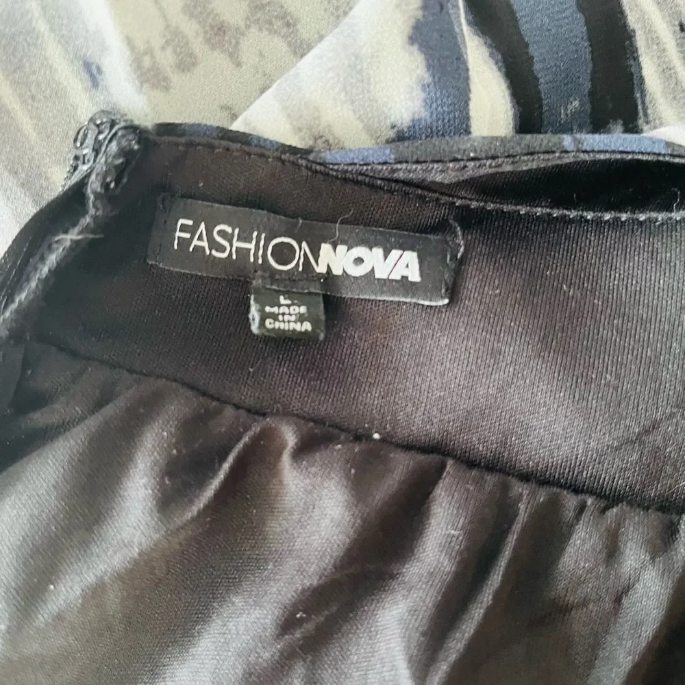 Fashion Nova Mina Maxi Dress - Black/combo, size L - Picture 14 of 14